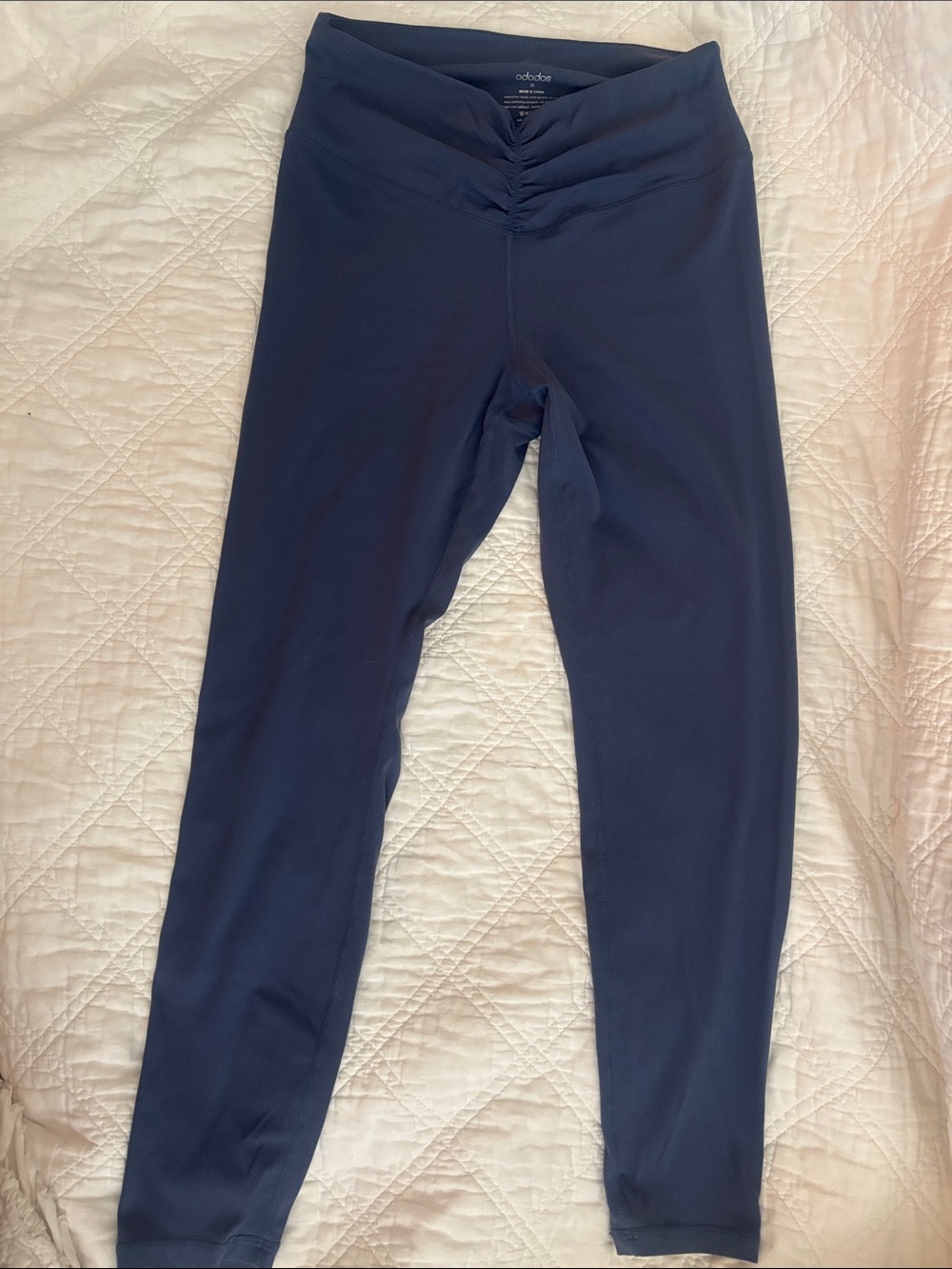 ODODOS Cloud Feeling Ruched High Waist Leggings M Steel Blue 25" Yoga